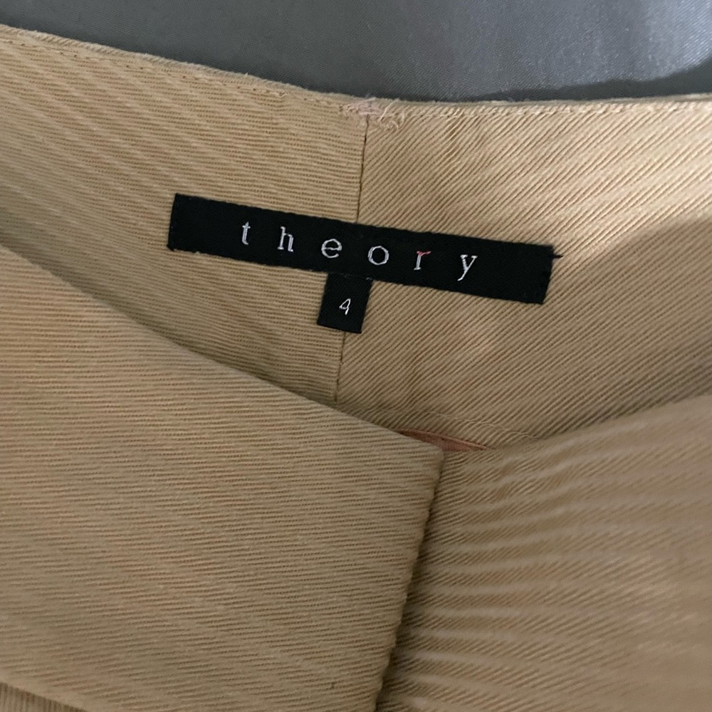 Theory Khaki Low-Rise Pants